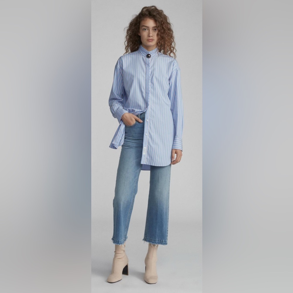 Rag And Bone Justine Wide Leg High-Rise Ankle Crop Size 27  Baby Wash